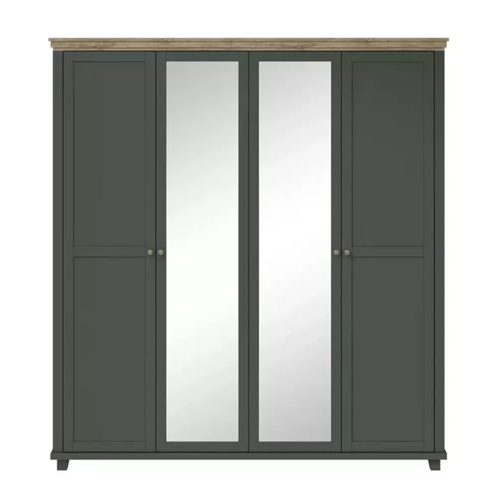 Zestawy Mebli Do Sypialni|Szafy Młodzieżowe>Helvetia Zielona szafa uchylna 200 cm IVORIA