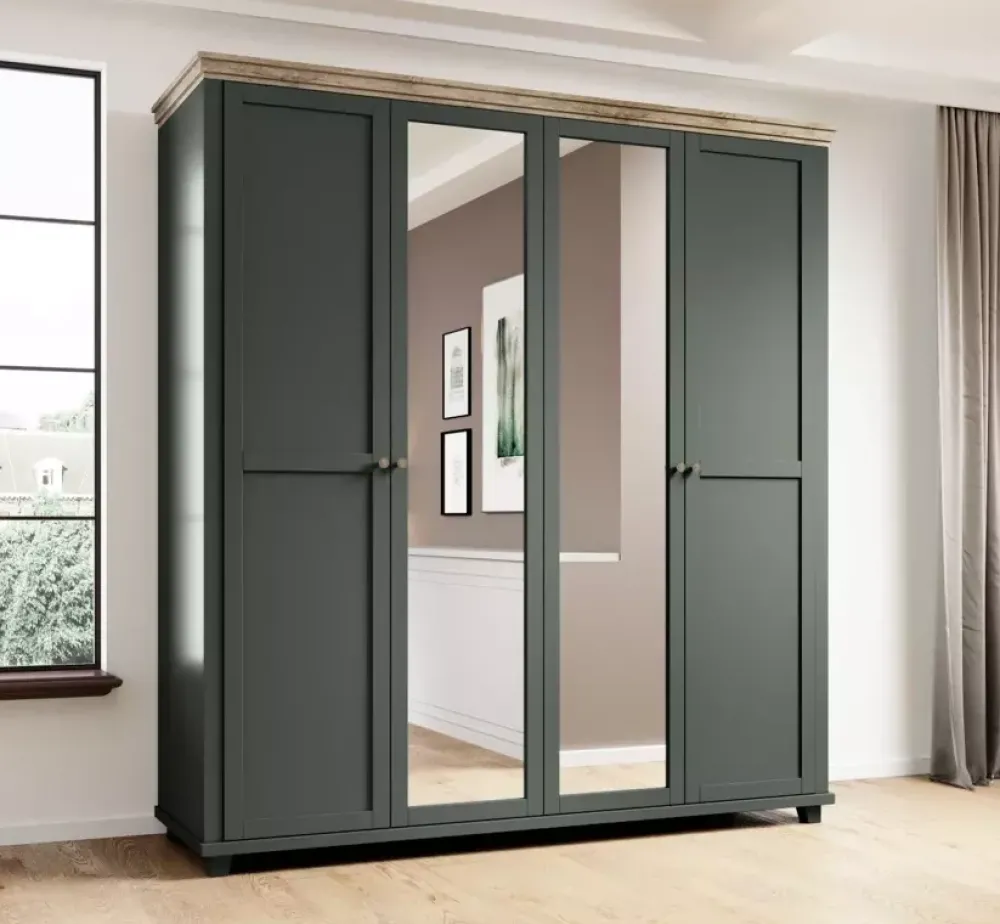 Zestawy Mebli Do Sypialni|Szafy Młodzieżowe>Helvetia Zielona szafa uchylna 200 cm IVORIA