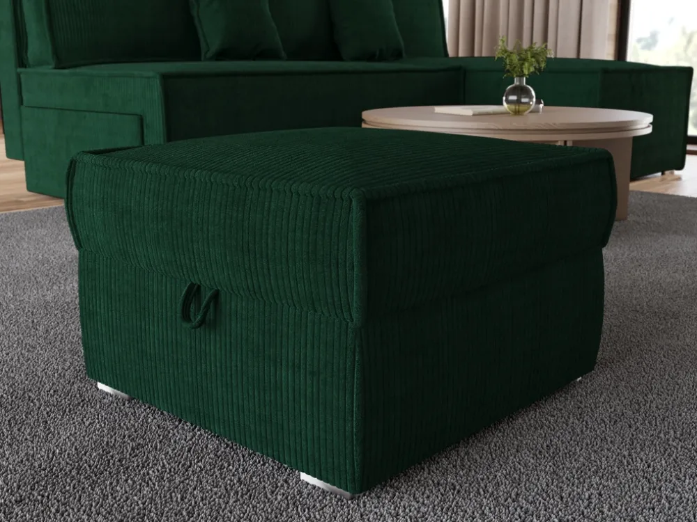 Meble Dla Dzieci|Meble Młodzieżowe>BROMARKT Zielona sztruksowa pufa ze schowkiem do salonu TOP