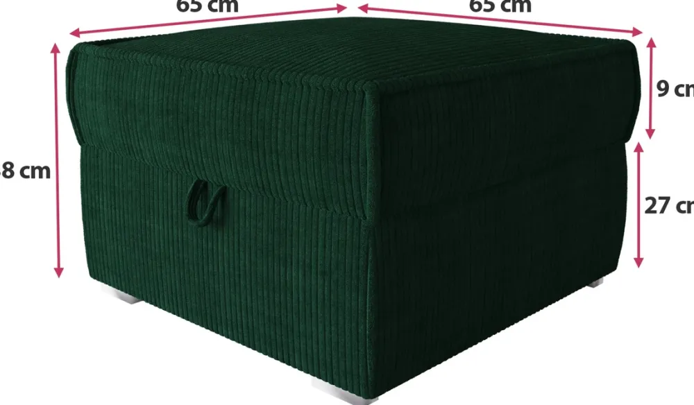 Meble Dla Dzieci|Meble Młodzieżowe>BROMARKT Zielona sztruksowa pufa ze schowkiem do salonu TOP