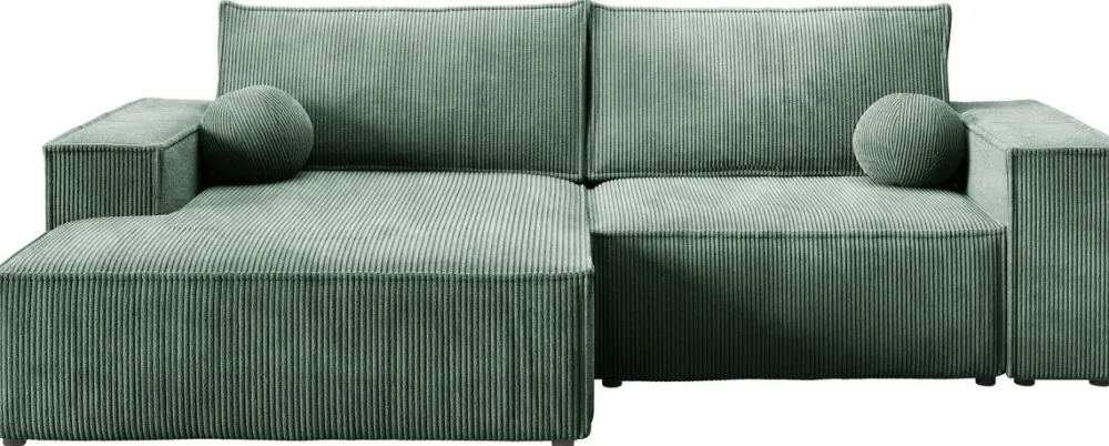 Meble Dla Dzieci|Meble Młodzieżowe>BROMARKT Zielona sztruksowa rogówka do salonu z pojemnikiem PABLO MINI