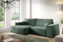 Meble Dla Dzieci|Meble Młodzieżowe>BROMARKT Zielona sztruksowa rogówka do salonu z pojemnikiem PABLO MINI