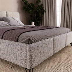 Łóżka Małżeńskie|Łóżka Na Nóżkach></noscript>UNISTYL MEBLE Zielone łóżko kontynentalne LORIO 140x200 cm z pojemnikiem