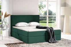 Łóżka Ze Stelażem|Łóżka Z Zagłówkiem></noscript>BROMARKT Zielone łóżko 160x200 cm kontynentalne do sypialni małżeńskie MALIBU