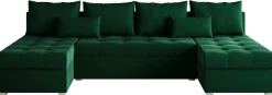 Narożniki>BROMARKT Zielony narożnik rozkładany duży z funkcją spania HOT U SLIM do salonu