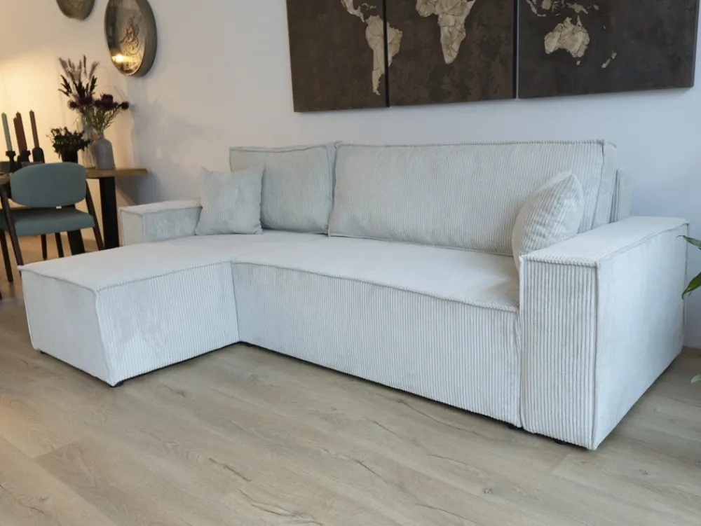 Meble Dla Dzieci|Meble Młodzieżowe>BROMARKT Zielony narożnik sztruksowy z pojemnikiem na pościel ADI