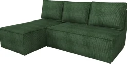 Narożniki>IZABELLA MEBLE Zielony narożnik z funkcją spania i pojemnikiem na pościel HECTOR