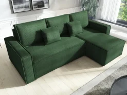 Meble Dla Dzieci|Narożniki></noscript>IZABELLA MEBLE Zielony rozkładany narożnik z funkcją spania DEXTER sztruks