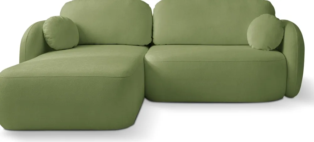 Narożniki>LASKI Zielony rozkładany narożnik do salonu nowoczesny OMERO