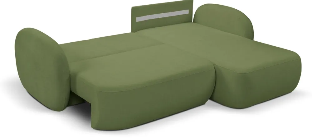 Narożniki>LASKI Zielony rozkładany narożnik do salonu nowoczesny OMERO