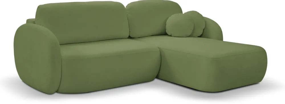 Narożniki>LASKI Zielony rozkładany narożnik do salonu nowoczesny OMERO