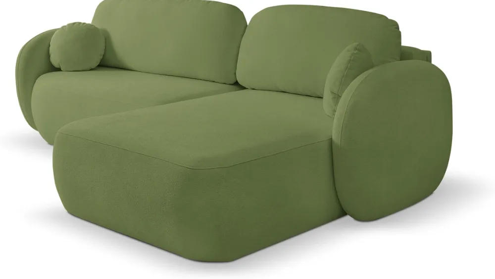 Narożniki>LASKI Zielony rozkładany narożnik do salonu nowoczesny OMERO