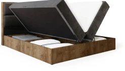 Łóżka Małżeńskie|Łóżka Ze Stelażem>BROMARKT Łózko kontynentalne 180x200 cm do sypialni z pojemnikiem LOFT dąb lefkas