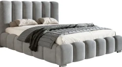 Łóżka Małżeńskie|Łóżka Ze Stelażem>Riban Łózko tapicerowane do sypialni 160x200 cm pojemnik na pościel MEOW