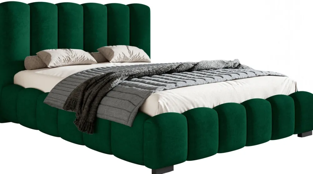 Łóżka Małżeńskie|Łóżka Ze Stelażem>Riban Łózko tapicerowane 180x200 cm do sypialni MEOW z pojemnikiem na pościel