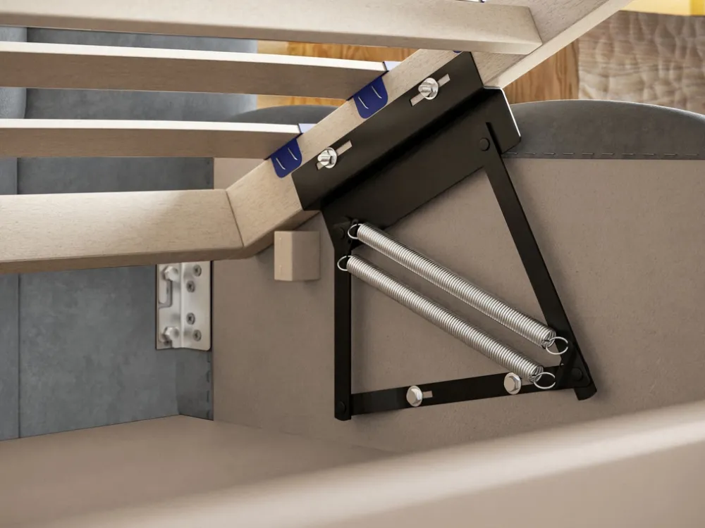 Łóżka Małżeńskie|Łóżka Ze Stelażem>Riban Łózko tapicerowane 180x200 cm do sypialni MEOW z pojemnikiem na pościel