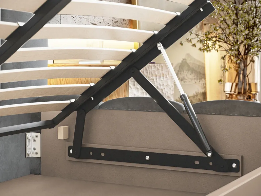 Łóżka Małżeńskie|Łóżka Ze Stelażem>Riban Łózko tapicerowane 180x200 cm do sypialni MEOW z pojemnikiem na pościel