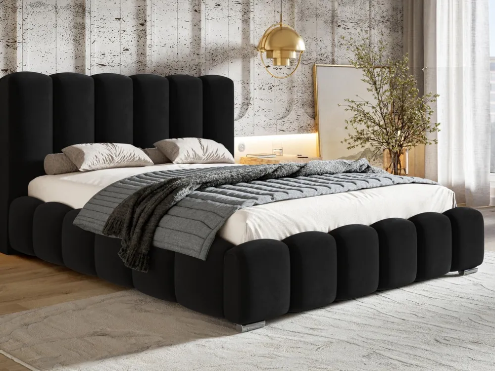 Meble Dla Dzieci|Łóżka Młodzieżowe>Riban Łózko tapicerowane z pojemnikiem na pościel 120x200 cm MEOW