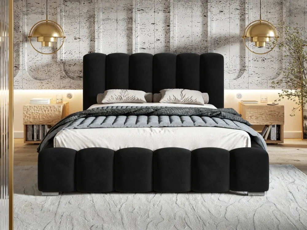 Meble Dla Dzieci|Łóżka Młodzieżowe>Riban Łózko tapicerowane z pojemnikiem na pościel 120x200 cm MEOW